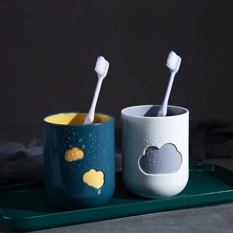 Dreamy Cloud Mouthwash Cup & Brush Holder