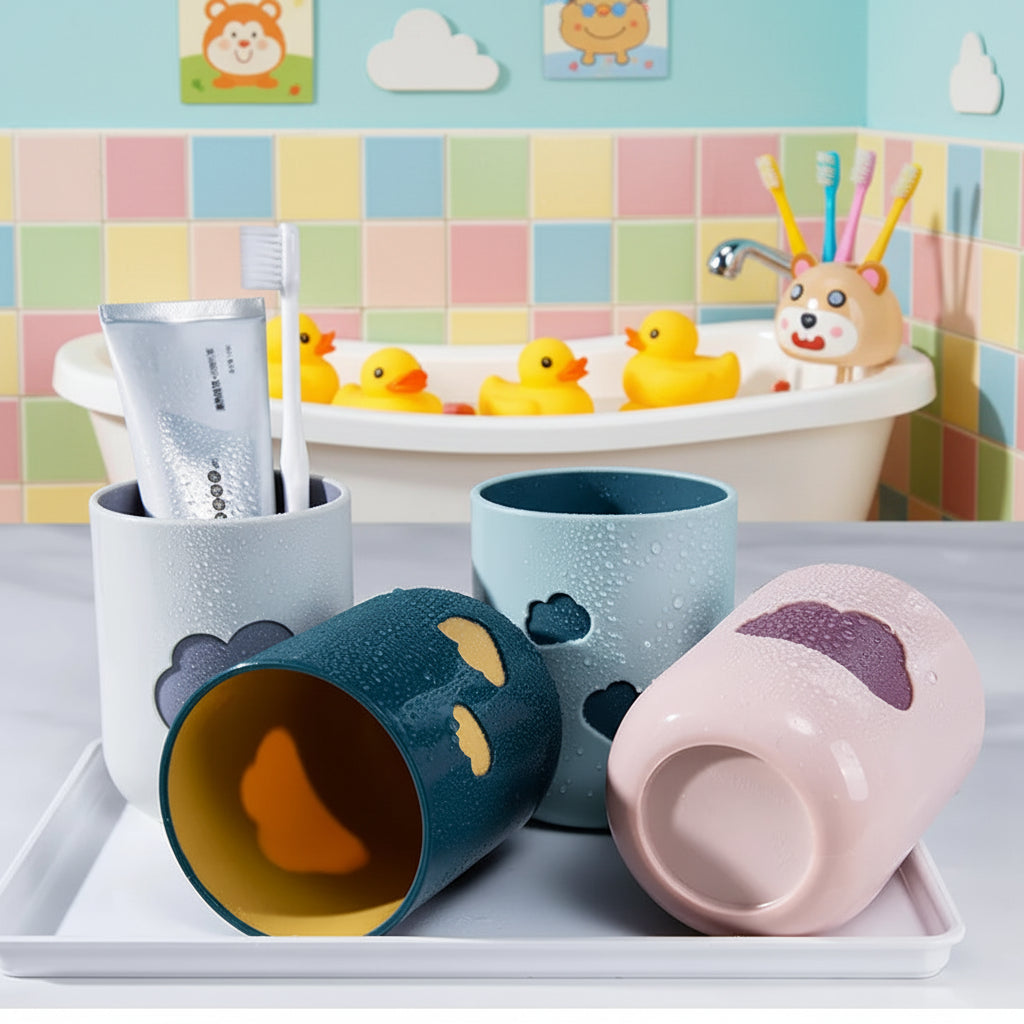 Dreamy Cloud Mouthwash Cup & Brush Holder