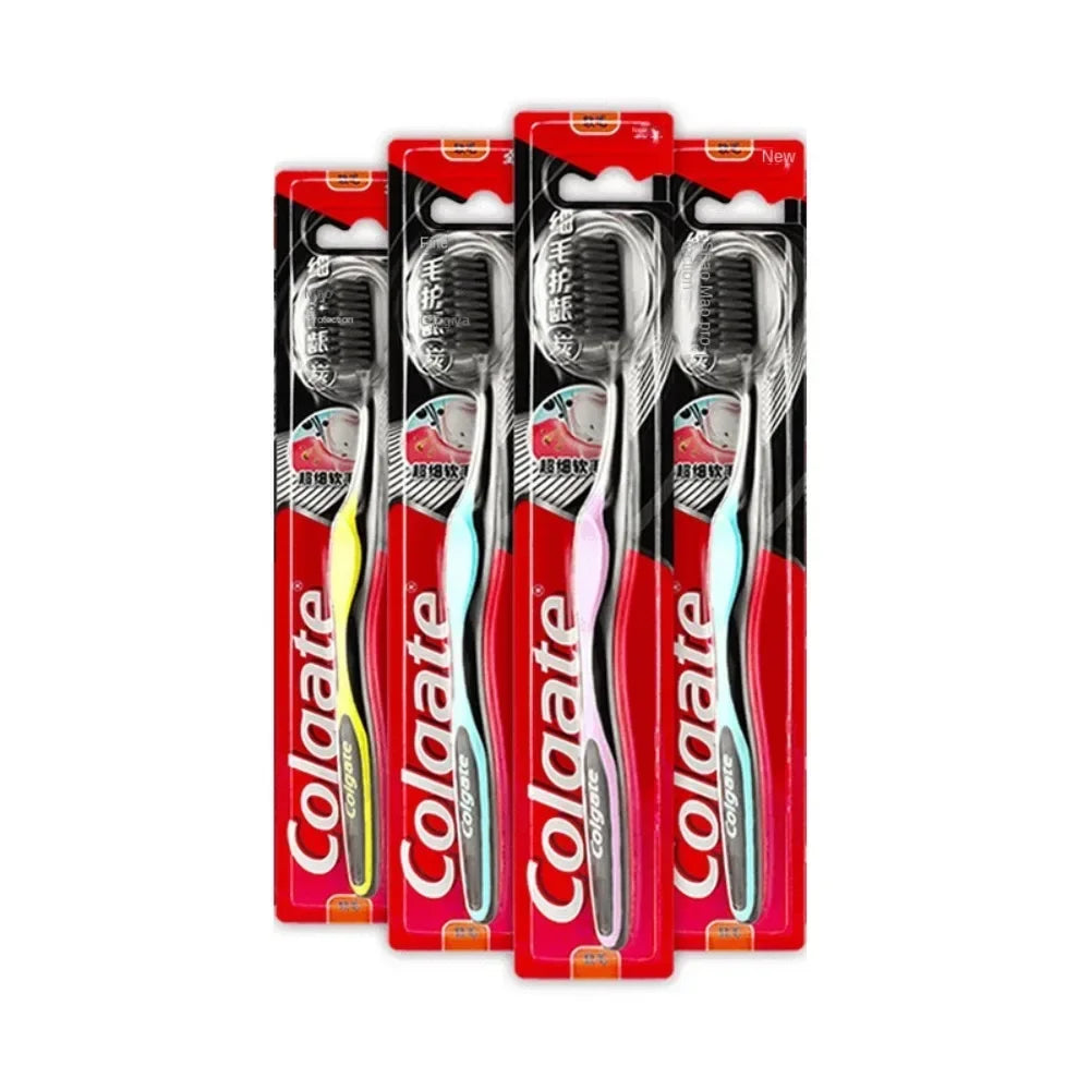 Soft hair charcoal gingival protection toothbrush with anti slip handle