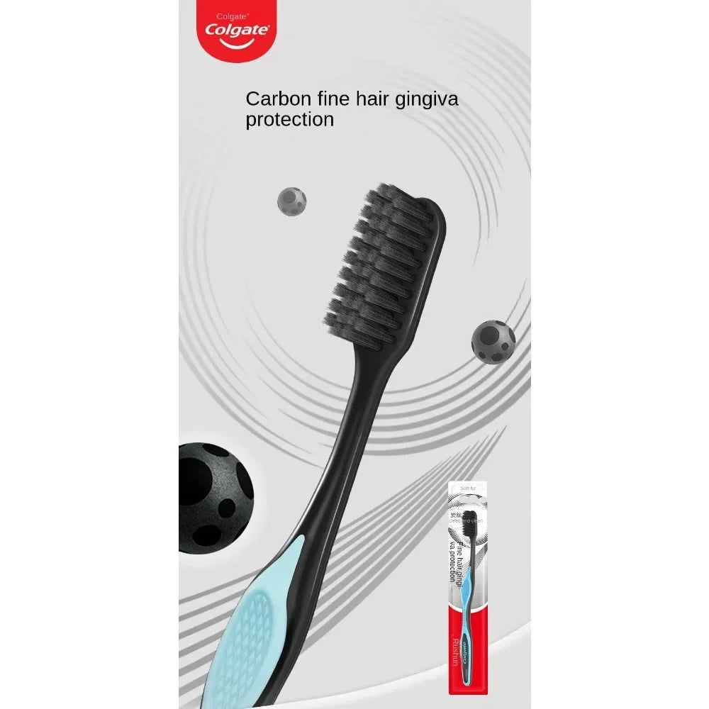 Soft hair charcoal gingival protection toothbrush with anti slip handle