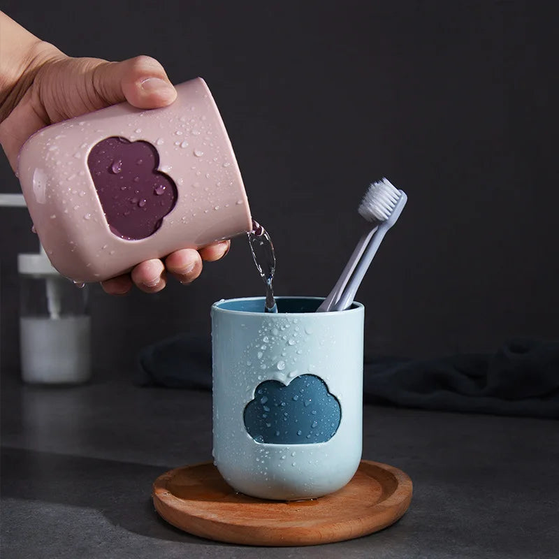 Dreamy Cloud Mouthwash Cup & Brush Holder