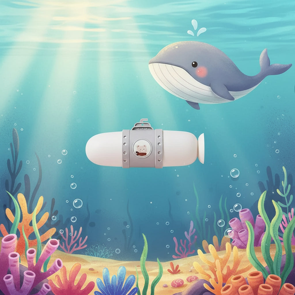 1 pc Super Submarine Travel Toothbrush Case & Rinse Cup